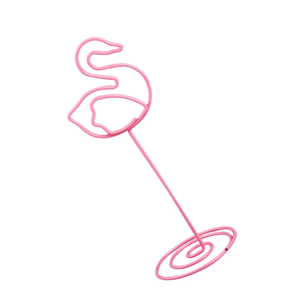 

12pcs Flamingo Photo Holders Pink Number Table Holders For Office Home Decor Stand Place Menu Paper Clips Desktop Memo Holder