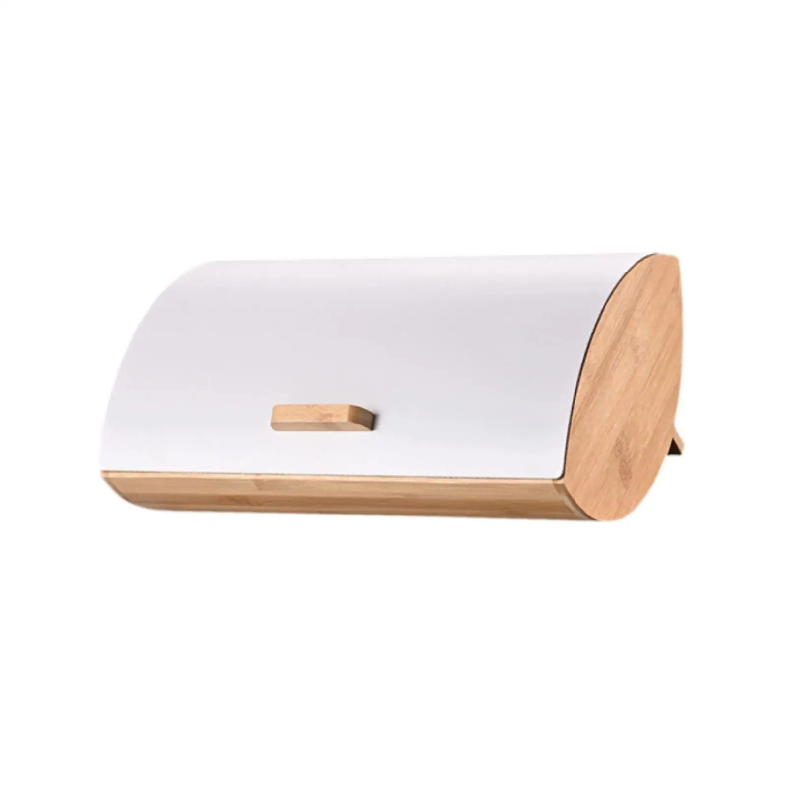 Bamboo Bread Storage Bin with Roll Top Lid Bread Box Kitchen Organizer Large Capacity Countertop Case for Home Bakery