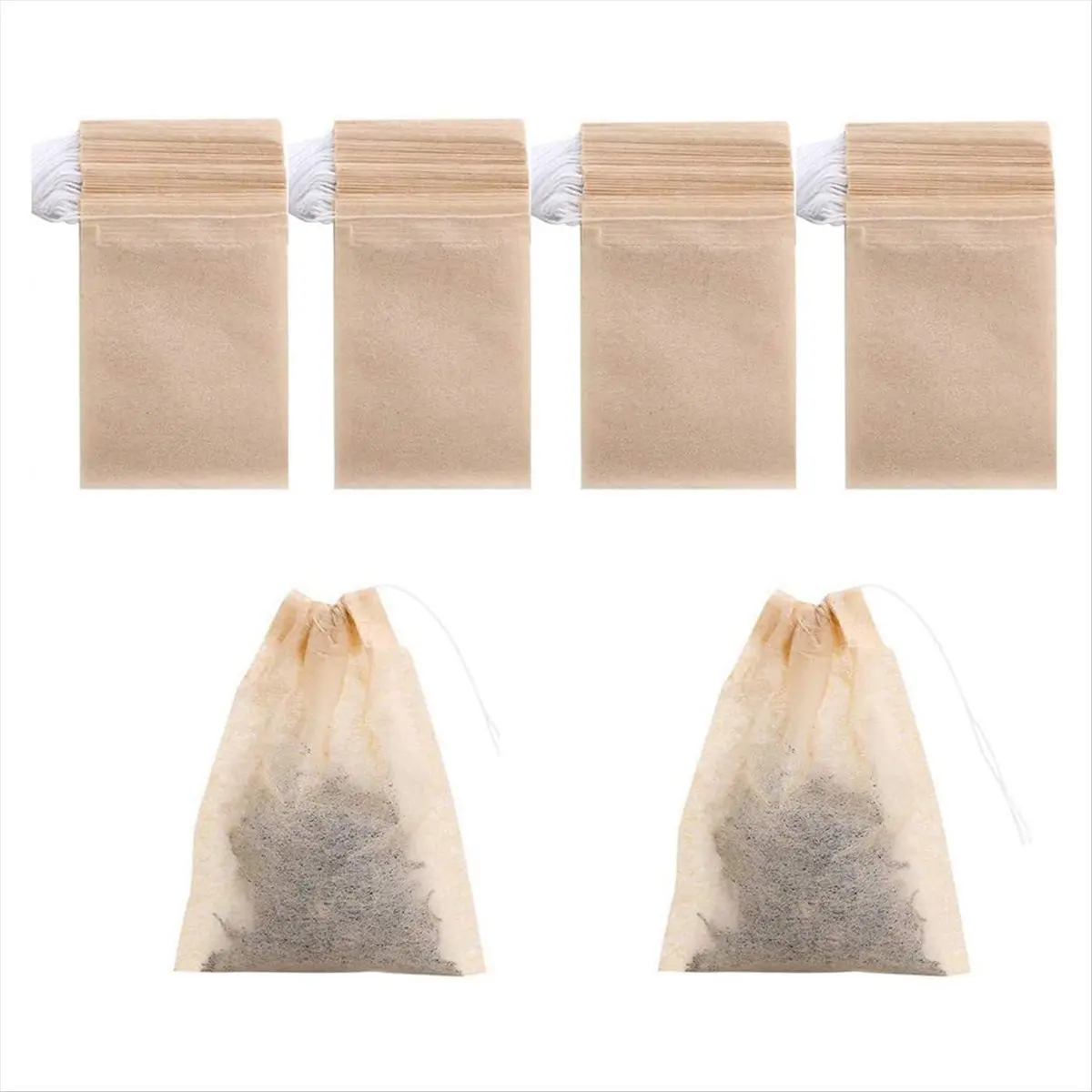 SSR 400 Pack Disposable Drawstring Tea Filter Bags Safe Unbleached Paper Tea Infuser Drawstring Empty Bag for Loose Leaf Tea