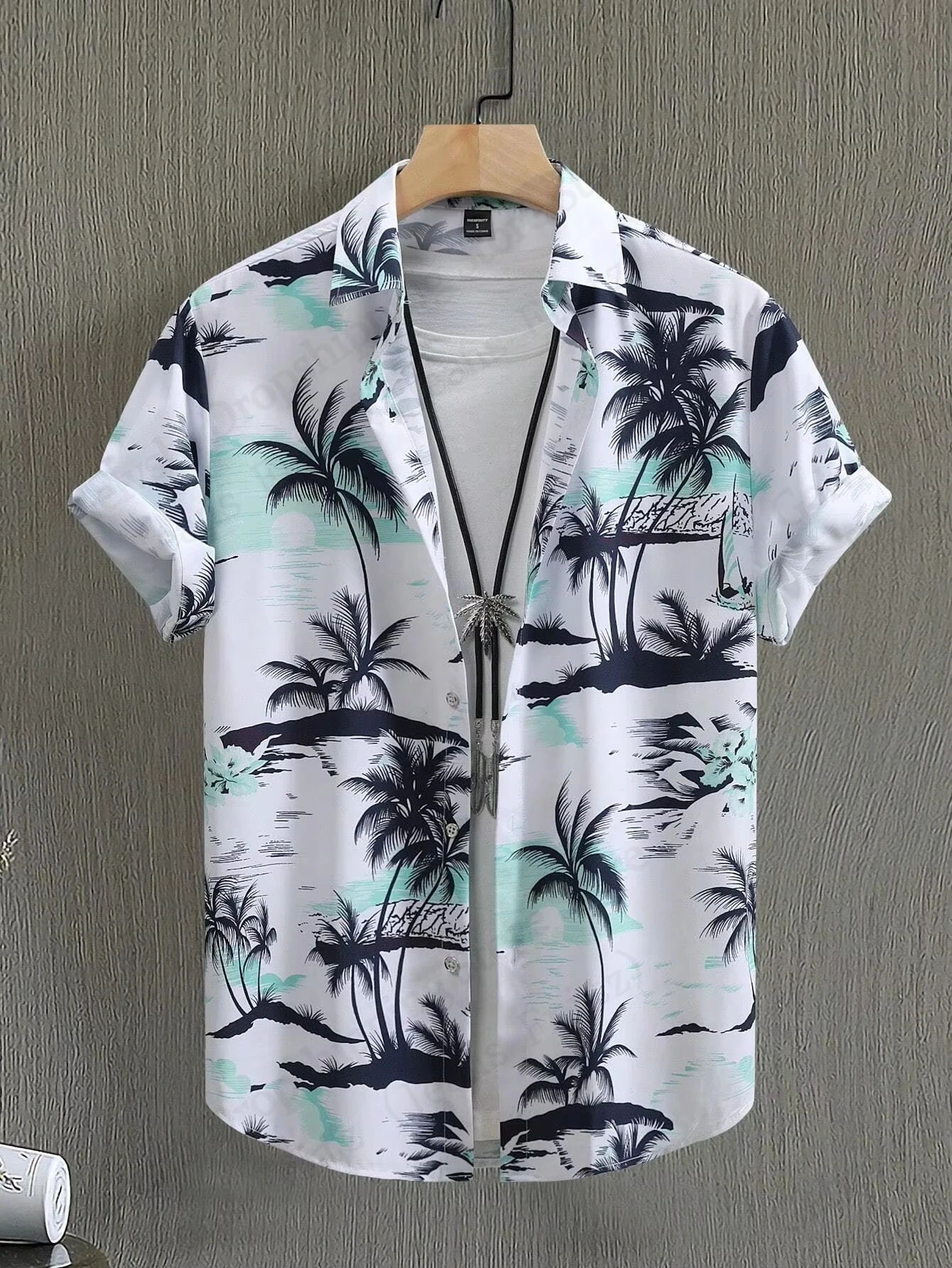 Kemeja musim panas Hawaii pohon palem hewan, kemeja motif 3d, kemeja pantai modis kasual lengan pendek, blus jalan untuk pria dan wanita