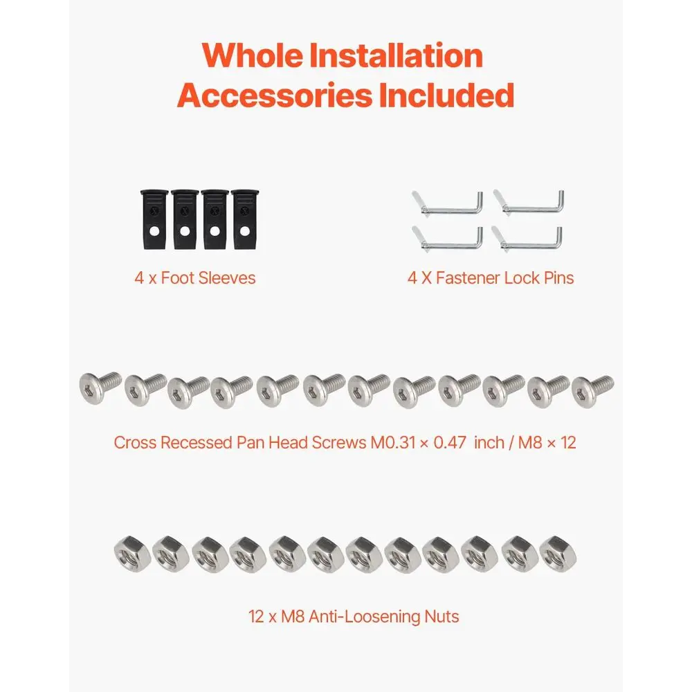 حاجز حماية أمان قابل للسقالات بطول 6 أقدام، حاجز حماية سقالة من الفولاذ الكربوني الصلب المقاوم للصدأ بسعة تحميل 55.4 رطل، طراز بيكر مع