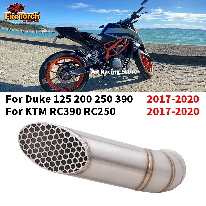 ل Ktm Duke 390 250 200 125 Rc390 Rc250 2017 - 2020 دراجة نارية المخفية العادم الأوسط وصلة الأنابيب الخمار تعديل الدراجة الهروب موتو