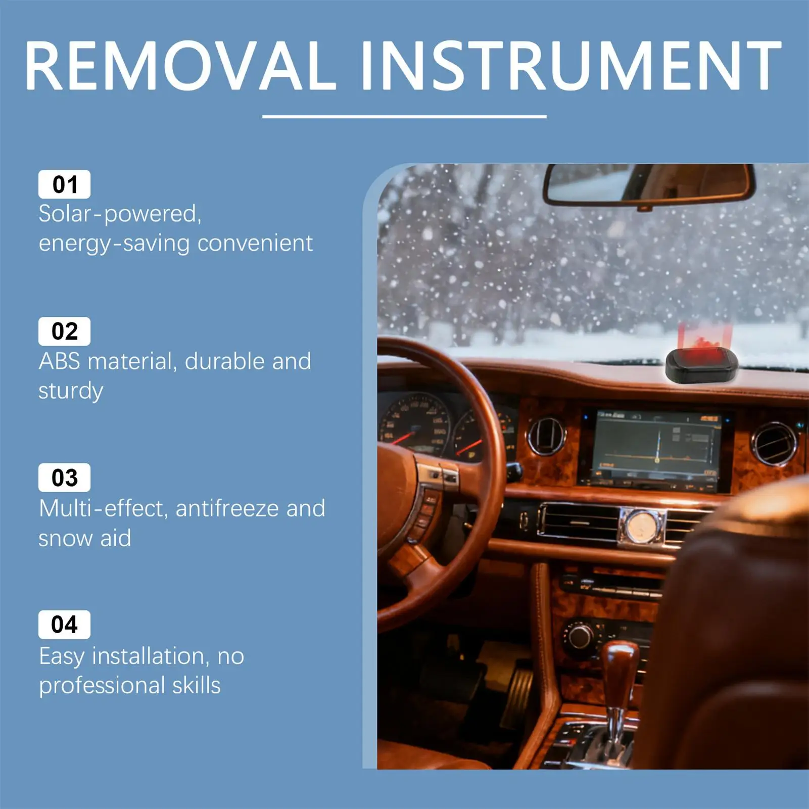 Electromagnetic Snow Removal Solar Ice Remover Electromagnetic Car Snow Removal For Vehicle Windshield Winter Truck Suv Cold