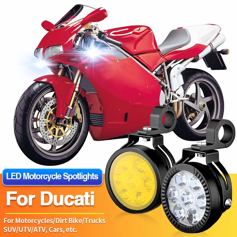 1 Set LED Motorcycles Headlight Two-Color Fog Light Spotlight Off Road for Ducati Monster 1000/1100/1200/1200R/1200S/S2R/S4/S4RS