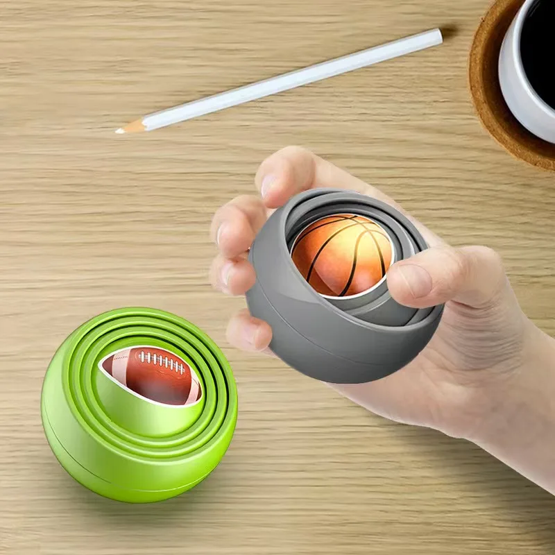 Safe Durable 3D Gravity Fidget Spinner Gyro-Infinite Flip Ball Stress Relief Toy Kids Adults Autism ADHD Sensory Focus Tool Gift