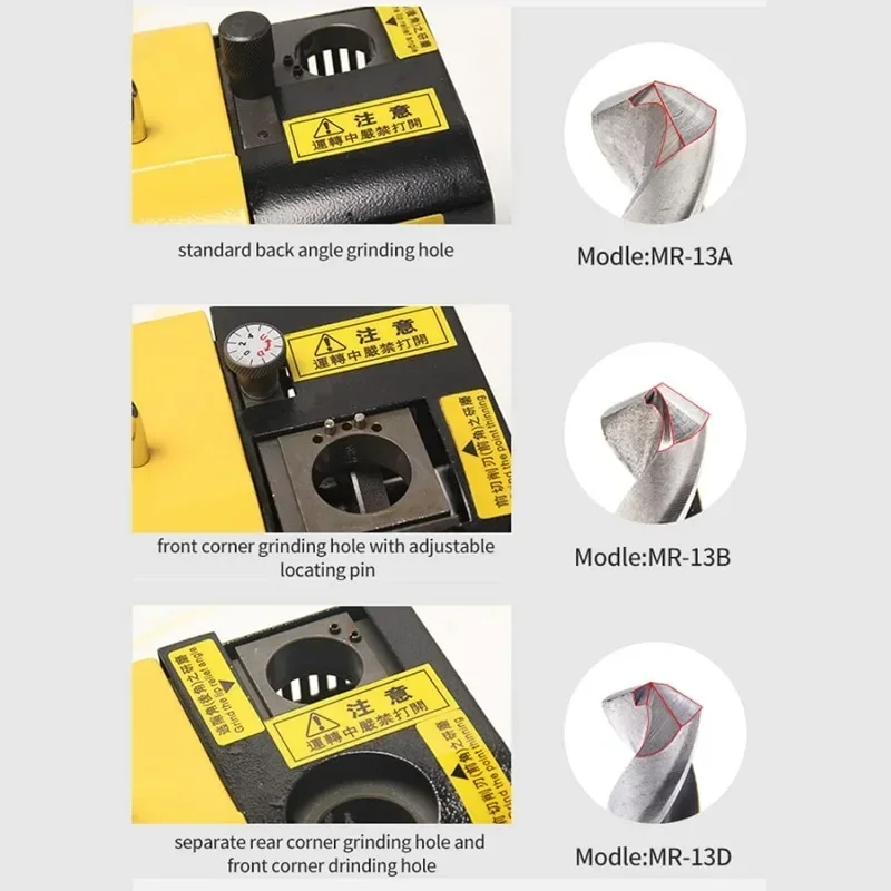 Drill Bits Sharpener, MR-13A Drill bit Grinding Machine 3-15mm, 95° to 135° Point Angle Adjustable Drill Bit Re-Sharpener,