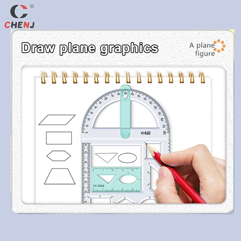 School Multifunctional Primary School Activity Drawing Geometric Ruler Triangle Ruler Compass Protractor Set Measuring Tool