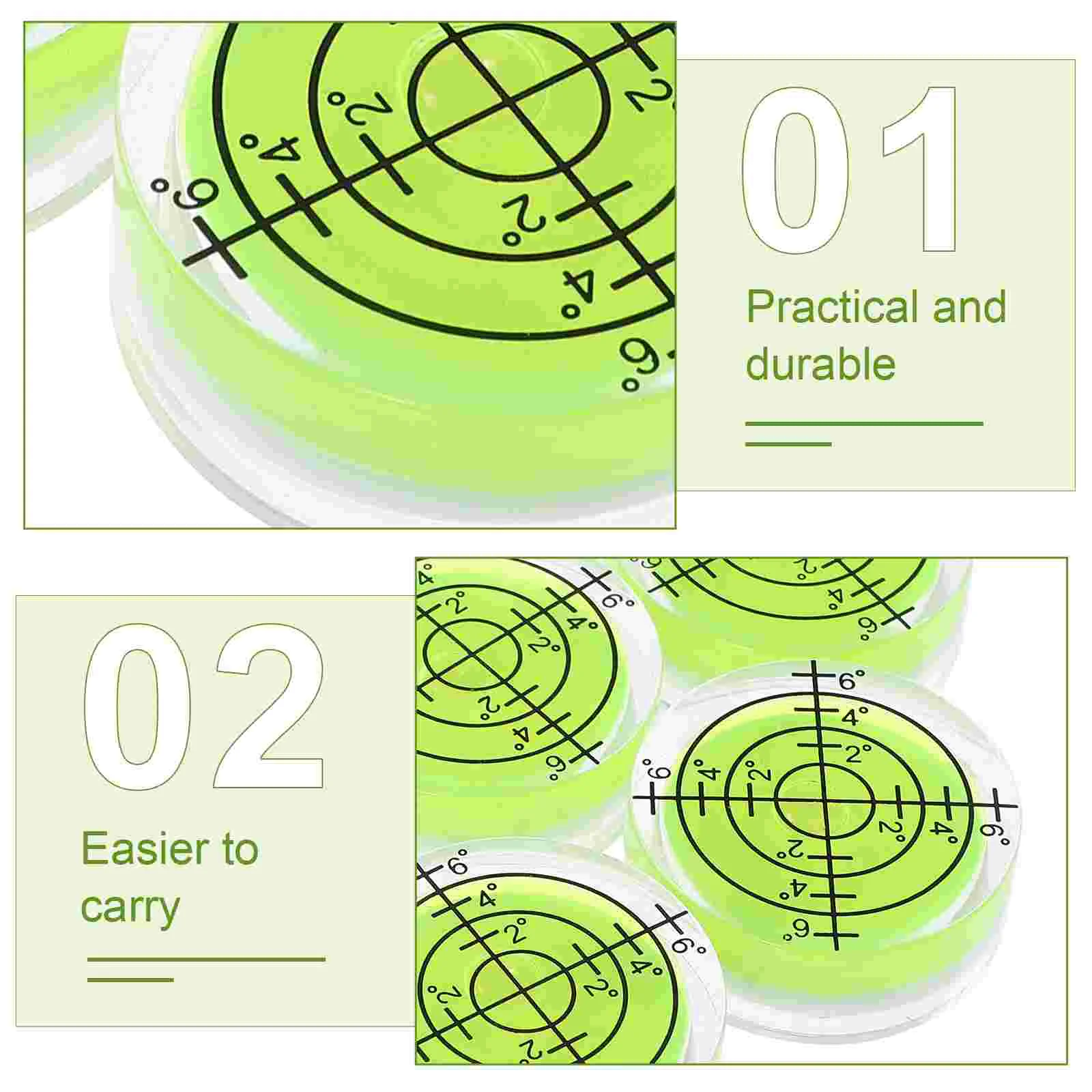 5pcs Small Level Bubble Circular Bubble Level Mini Level Small Leveler Spirit Level