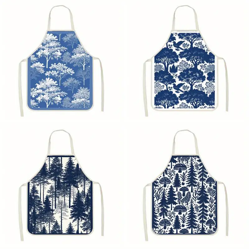 

Forest Pattern Aprons Linen Apron, Suitable For Kitchen Cooking, Parent-Child Interaction, Painting And Other Scenarios