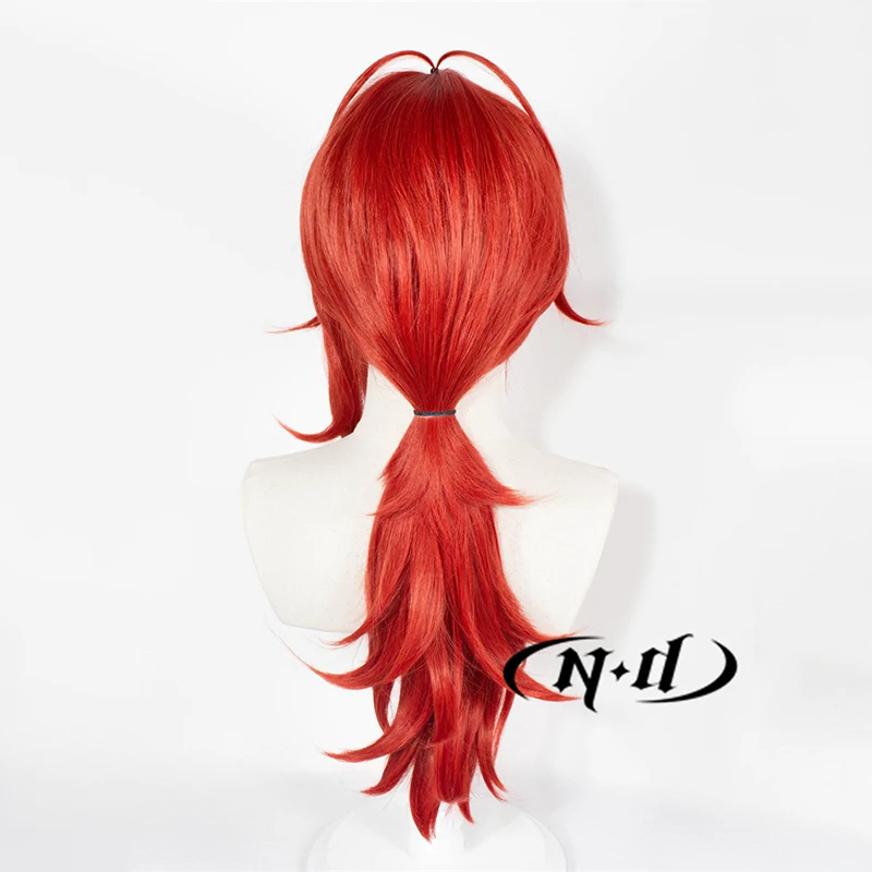 ND Diluc شعر مستعار تأثيري Genshin تأثير هيربيسي شعر مستعار تأثيري مقاومة للحرارة الاصطناعية للحزب كوميك كون كوزر زي موضوع