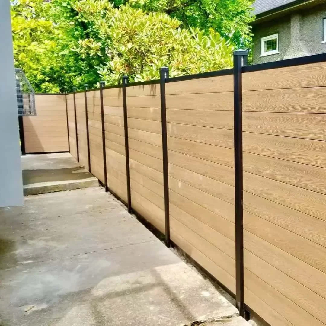 Wood Plastic Fence Panels Eco-friendly  Yard  Garden  Composite  Outdoor WPC Garden  Designs Co-Extrusion Farm Fencing Modern