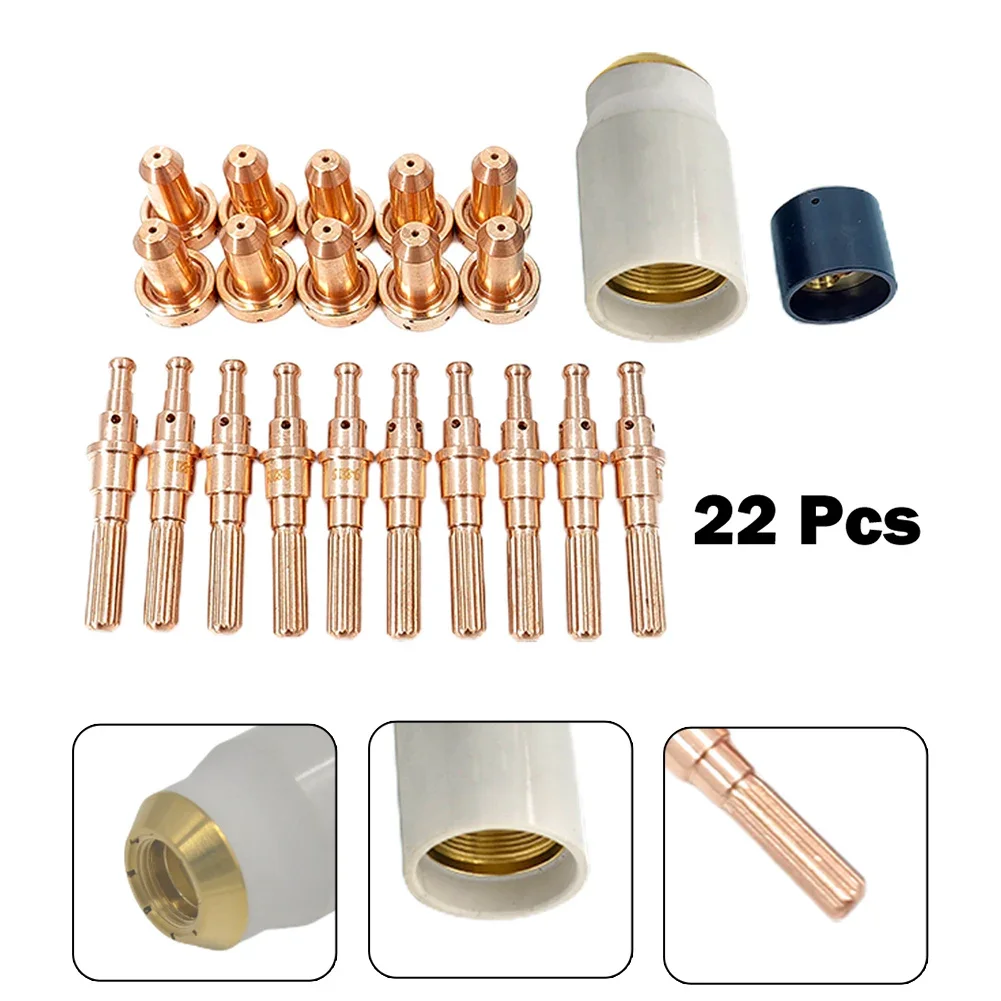 

80A Plasma Electrode Tips Nozzle Plasma Cutter Plasma Torch SL100 WS PK22 WSP-10080 Welding 9-8211 9-8213 9-8215 22 Pcs