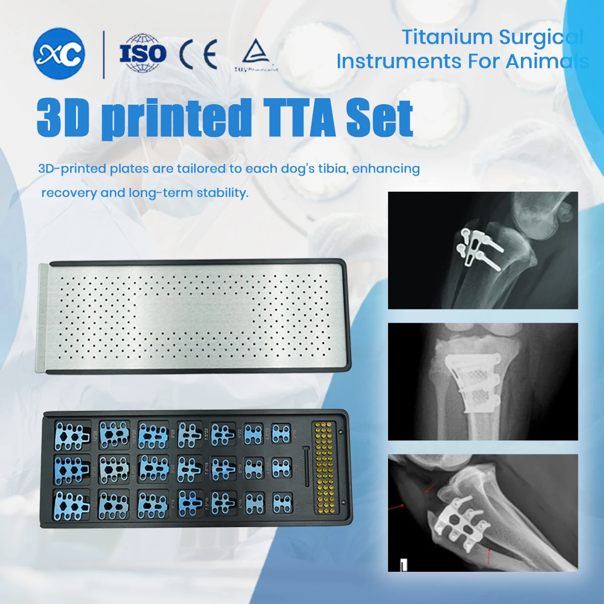 3D Printing Orthopedics - 獣医用整形外科用プレート、3DプリントによるTTA（テクノロジー・トゥ・アプローチ）迅速手術器具、TTA器具キット、骨整形外科手術器具