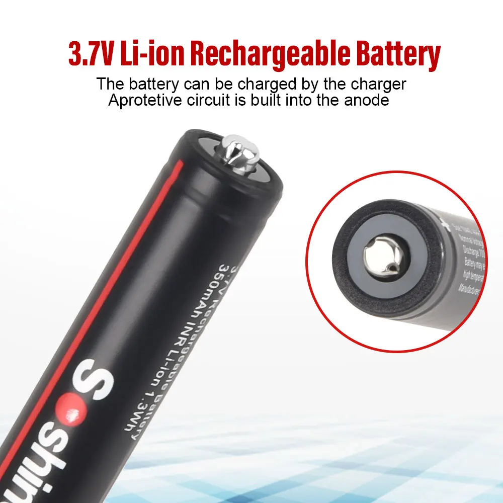 Soshine 350mAh 10440 AAA Li-ion Batteries 3.7V 350mAh Rechargeable Lithium AAA Battery for Microphone Headlamp Flashlight Radio