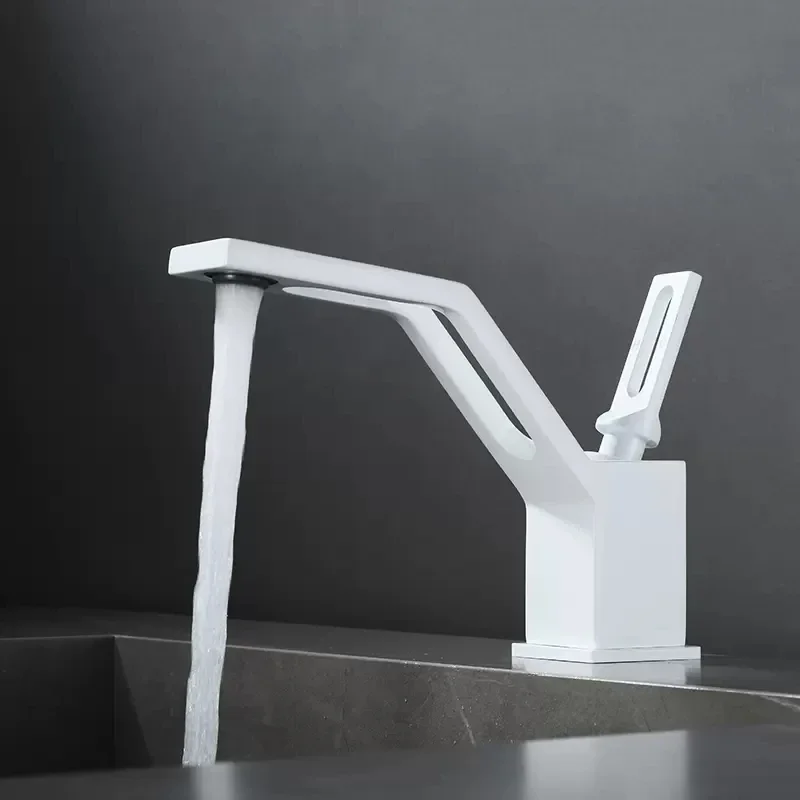 Basin Faucets Mixer Bathroom Sink Taps Hot and Cold Single Hole Bathroom hollow out Faucet Basin Crane Taps Wash Basin Mixers