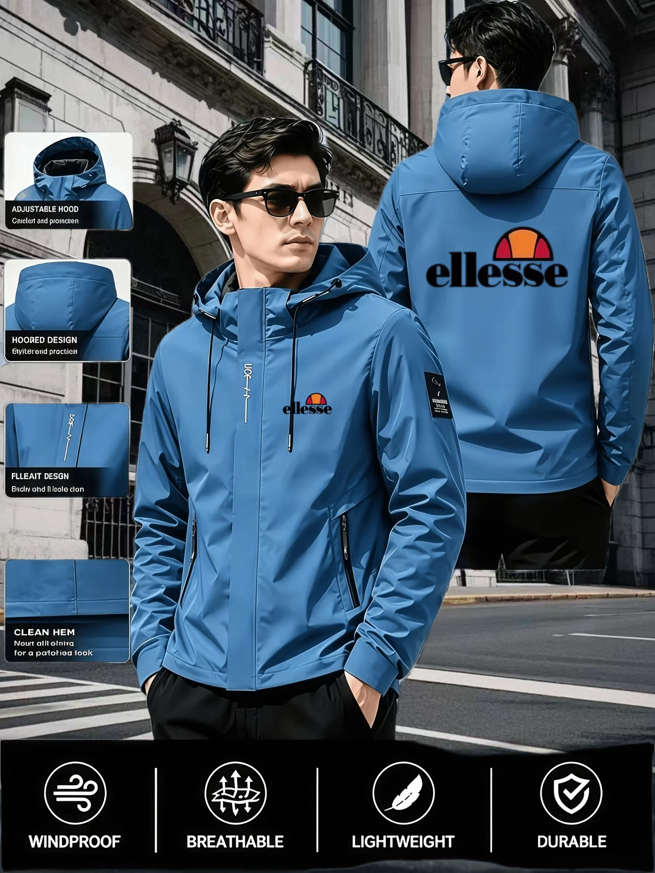 Spring and Autumn New Fashionable Classic Logo Printed Work Clothes Men's Brand Hot Selling Outdoor Leisure Sports Hooded Jacket