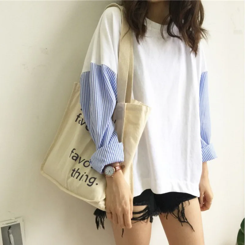 Harajuku Sweatshirts Women O-Neck Patchwork Streetwear Hoodies Sweatshirts Indie Chic Feminino Casual All-match Fashion Tops New