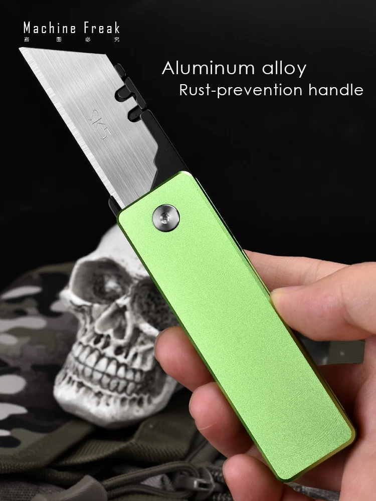 

Multifunction EDC Utility Knife Foldable Wallpaper Paper Knife Replaceable SK5 Blades CNC Aluminum Alloy Handle Pocketknives New