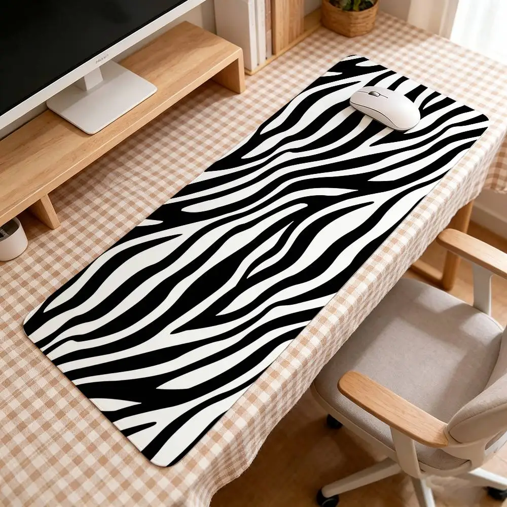 Zebra Print Mouse Pad Computer Mat Deskpad Laptop Keyboard Mat Office Large Landscape Mousepad