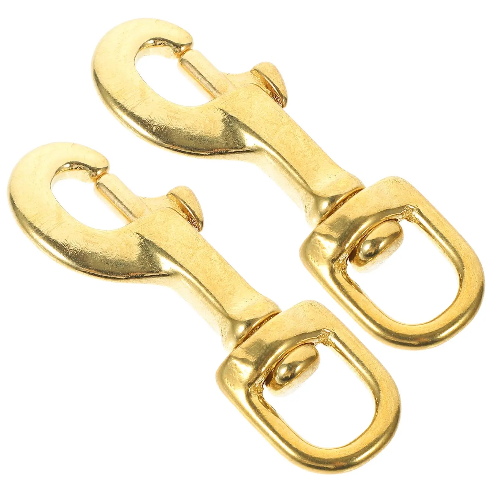 2 Pcs Swivel Spring Hook Brass Snap Hooks Easy Open Close Smooth Lobster Clasps Key Lanyard Trigger Clip Pendants