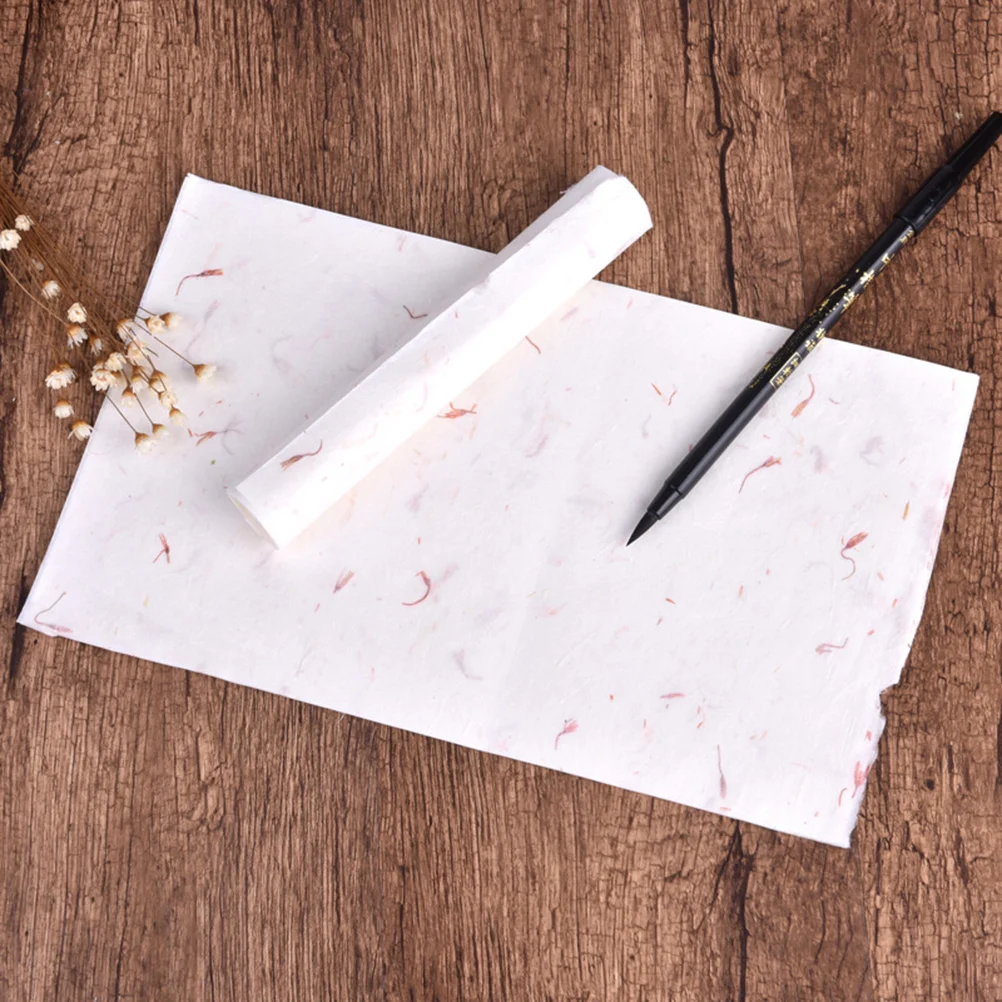 40pcs Chinese Calligraphy Painting Paper Handmade Rice Paper Stationery Fresh Ancient Plant Craft Writing Sheets Fade