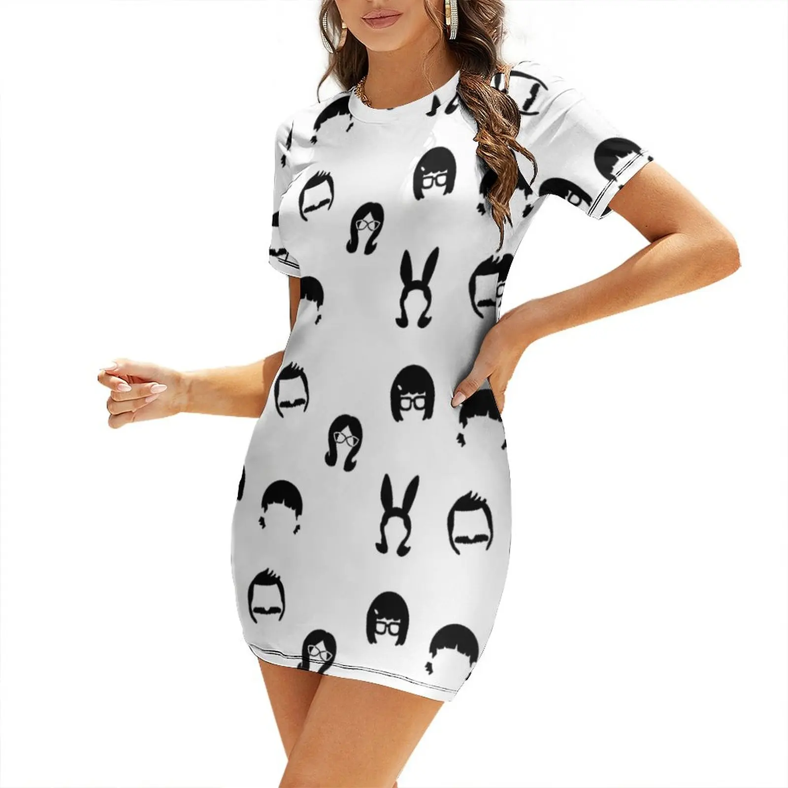 

Burger Family Pack Short-Sleeved Dress Summer women's clothing Women's summer suit sexy dress dresses summer Dress