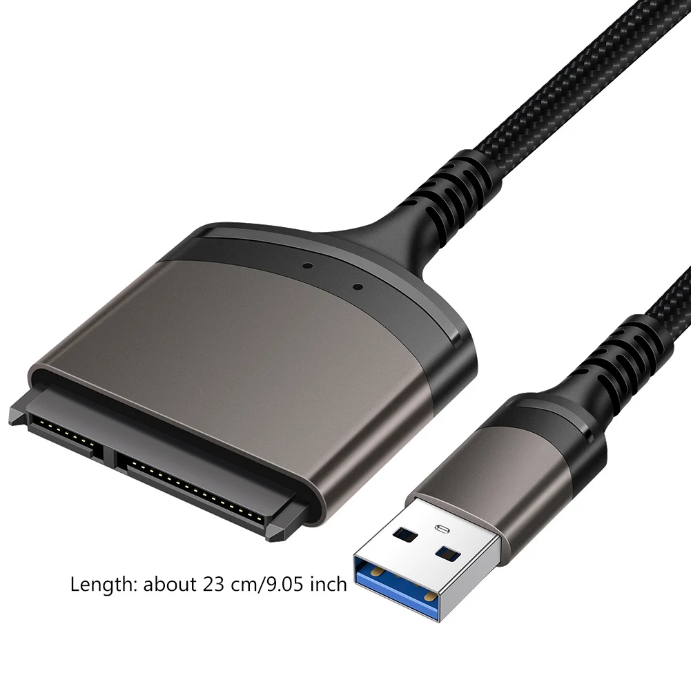 USB 3.0/نوع C إلى SATA Cord 7 + 15/22 Pin موصل الكمبيوتر يدعم Windows/MacOS/Chrome OS/Linux 1 Gbps لـ 2.5 بوصة SSD HDD
