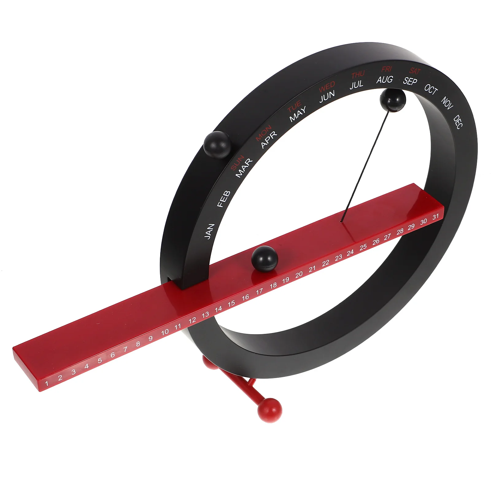 

Magnetic Desk Calendar Black and Red Ornaments Home Decor Vintage Office Calendars