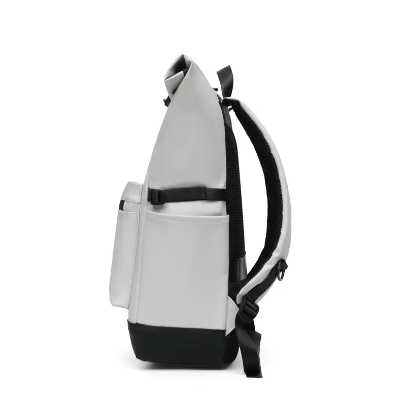 New business backpack men's backpack large capacity travel computer bag crimping function bag trendy PU leather