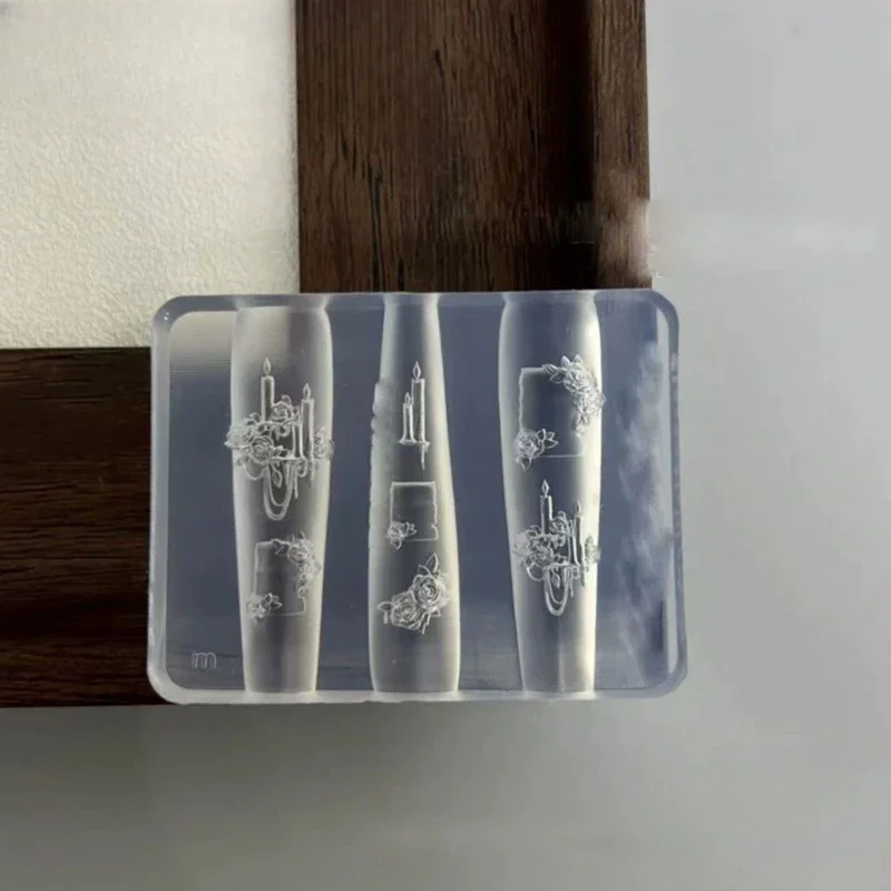 실리콘 네일 금형 꽃 나비 모양 네일 장식 네일 조각 네일 살롱 DIY 입체 매니큐어 도구