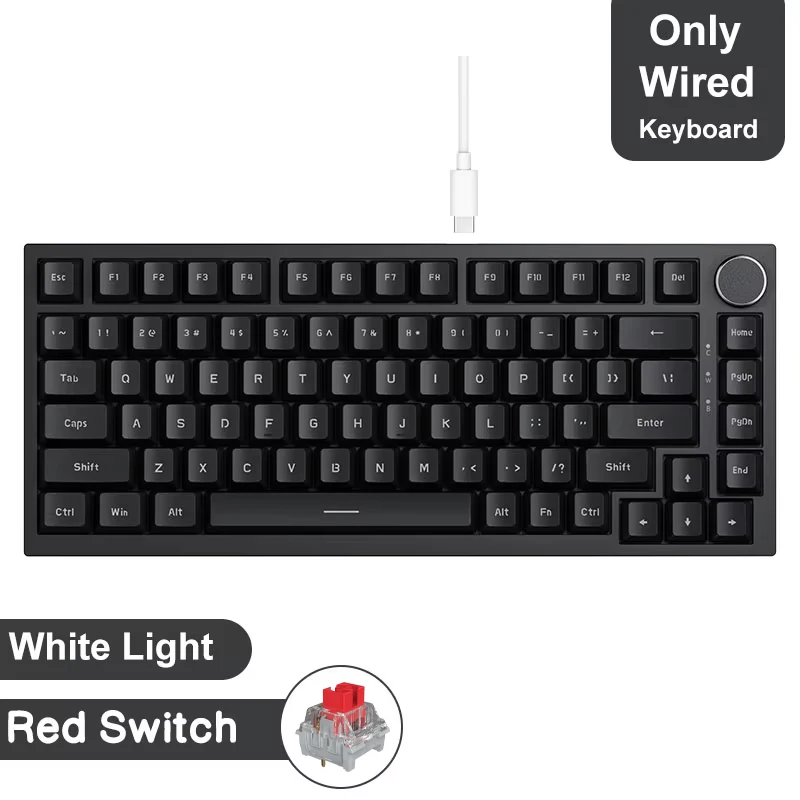 AJAZZ AK820 / AK820Pro Gaming Mechanical Keyboard 75% 82 Keys Wired Single Mode/Bluetooth Wireless Gamer Keyboard for Laptop PC image 3