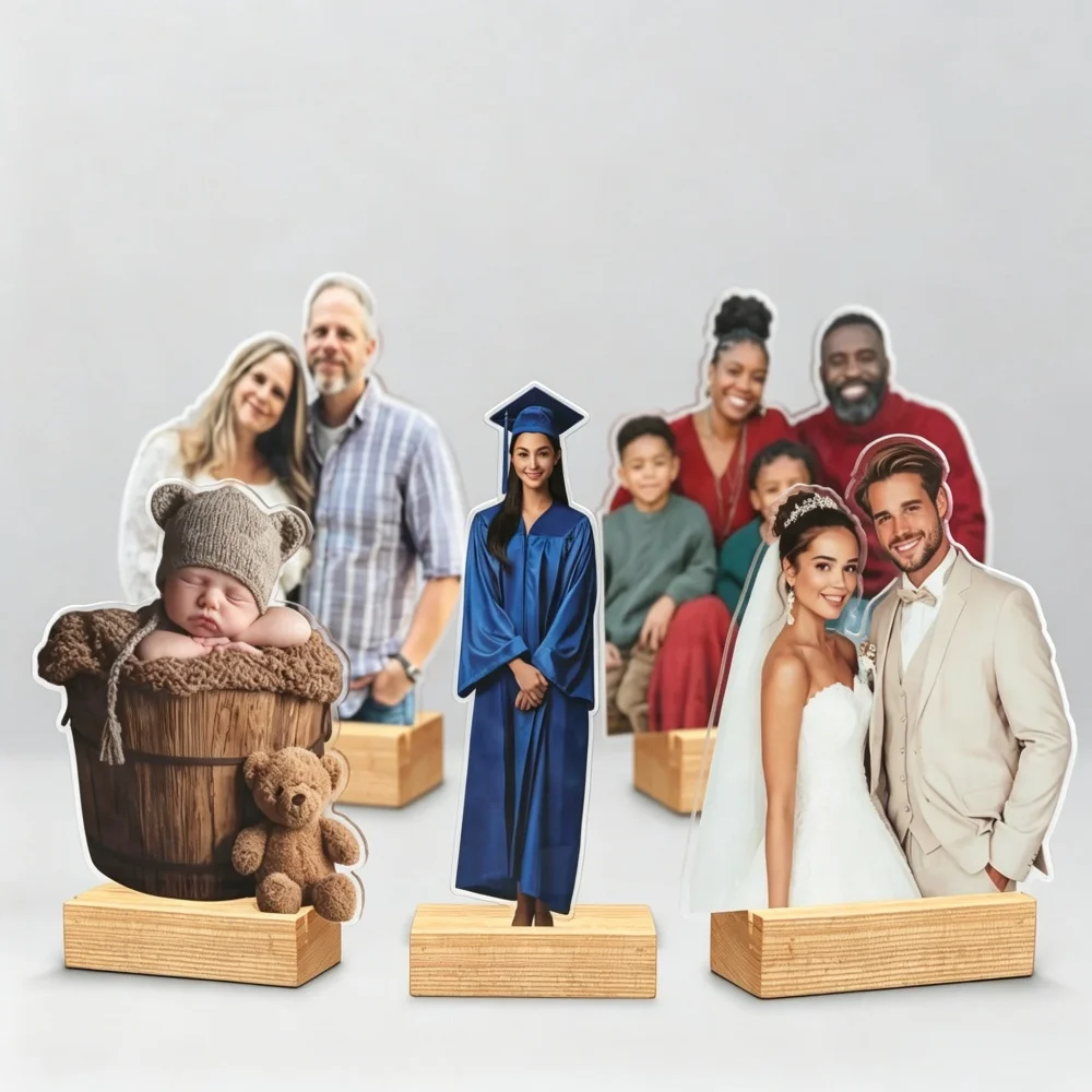 Personalized Custom Photo Standee Group Photo Custom Desktop Ornaments Couple Photos Custom Statuette Acrylic ecorative Gifts