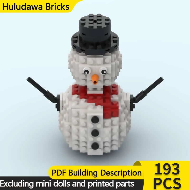 

Модель City Street View MOC, строительные кирпичи, Рождественский снеговик, модульная технология, детские праздничные подарки, сборные игрушки, костюм