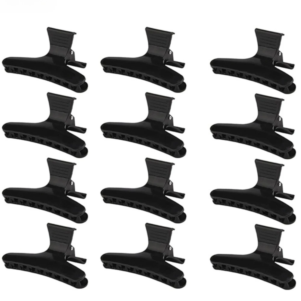 

12pcs Butterfly Hairdressing Section Clips Women Girls Hair Section Claw Pro Salon Accessories Hair Styling Holding Clamps Black