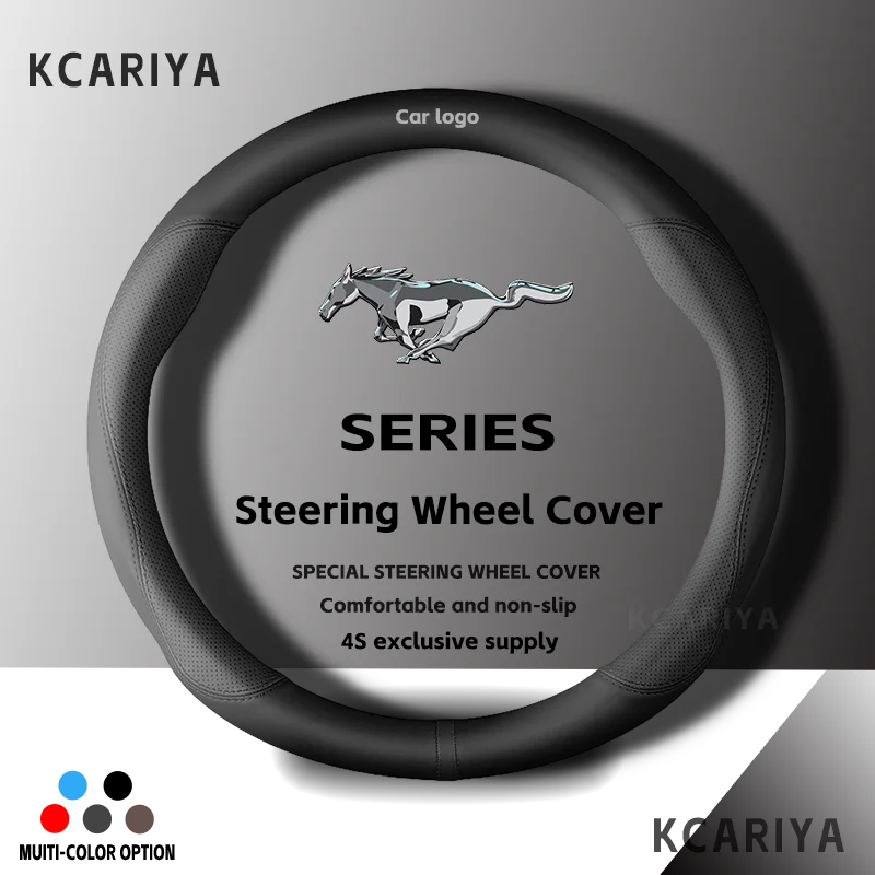 Car steering wheel cover Non-slip For Ford mustang GT 2022 2021 2020 2019 2018 2017 2016 2015 Interior Car accessories