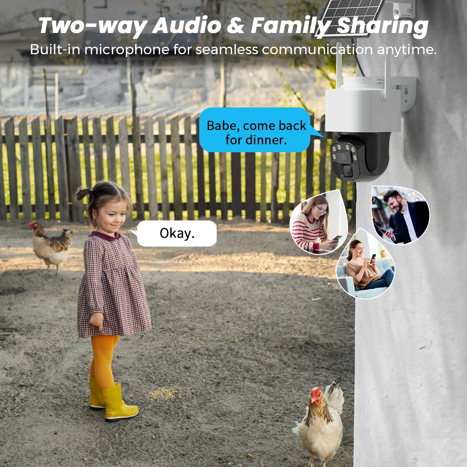 YOOSEE 4K 8MP Solar Powered 4G LTE IP Camera with Two-Way Audio Color Night Vision Human Detection PTZ Surveillance