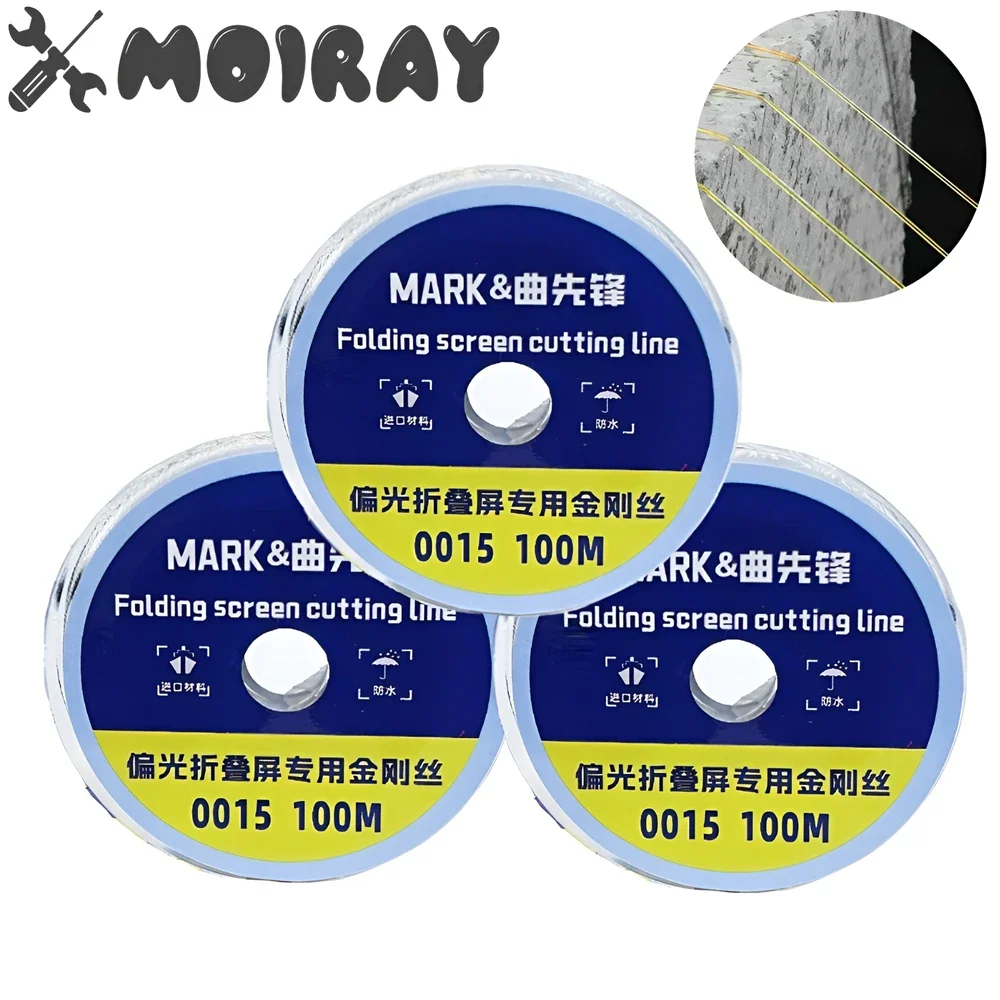Alloy Steel Wire High Toughness for Mobile Phone OLED Edge LCD Screen Separator Cutting Line 0.015mm 100M Tools