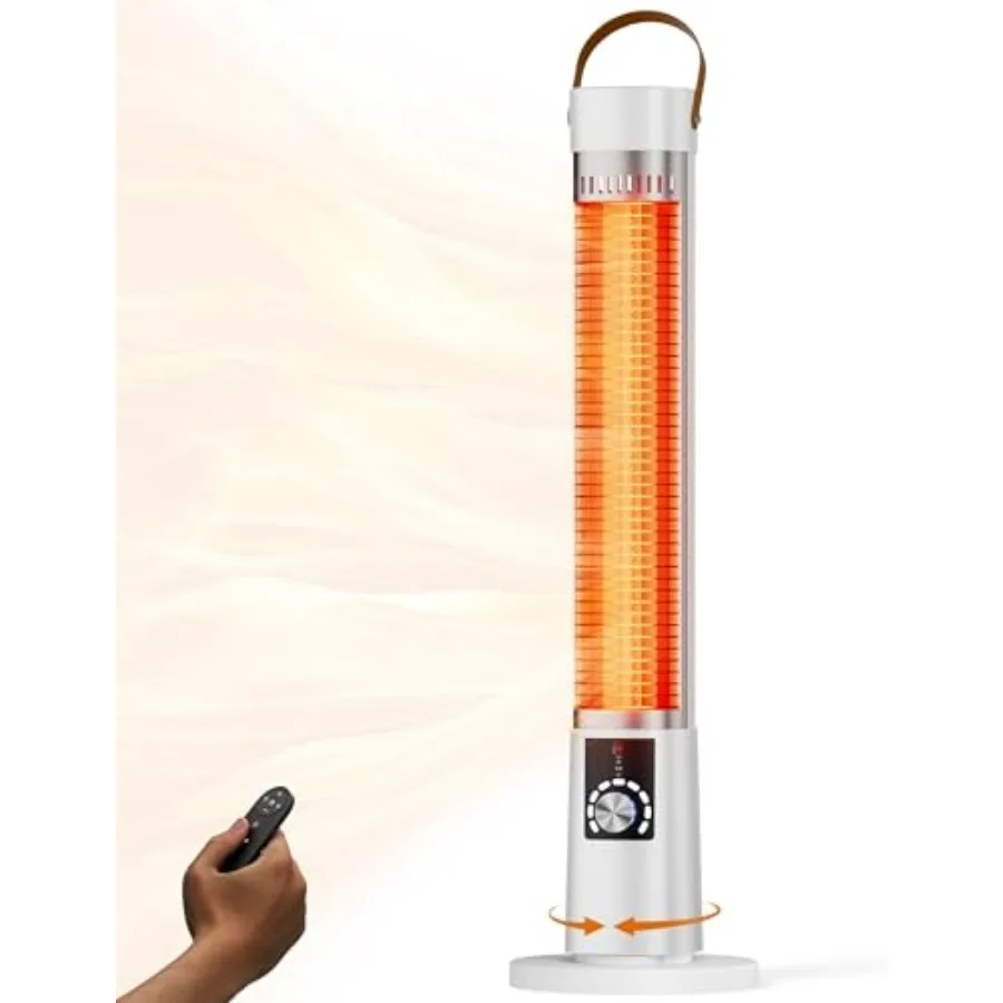 Patio Heater for Outdoor Use, Infrared Electric Outdoor Heater, 1500W Instant Heating, 60-Degree Oscillation, 9 Heat Levels, 9H