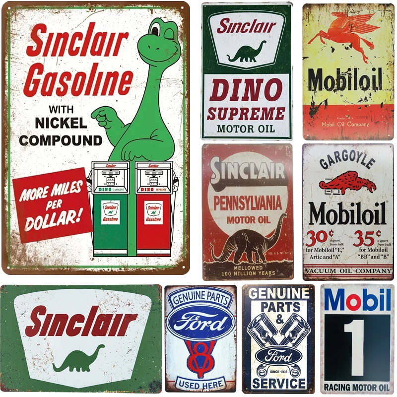

Vintage Tin Signs Metal Signs Decorative Plaque for Garage Engine Oil Gas Station Man Cave Club Home Wall Decoration