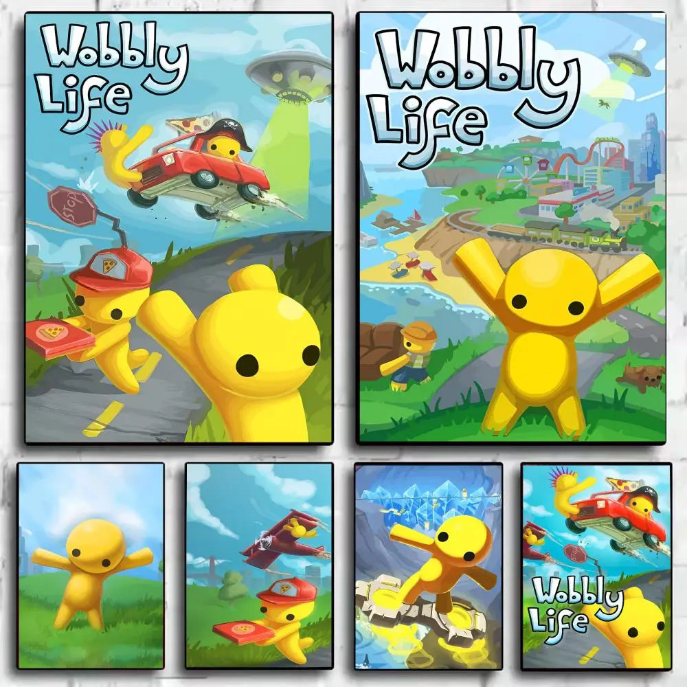 W-Wobbly Life Poster-Aufkleber, selbstklebend, Malerei, Wanddekoration, Wandaufkleber für Schlafzimmer, Wohnzimmer, Zuhause, HD-Geschenk