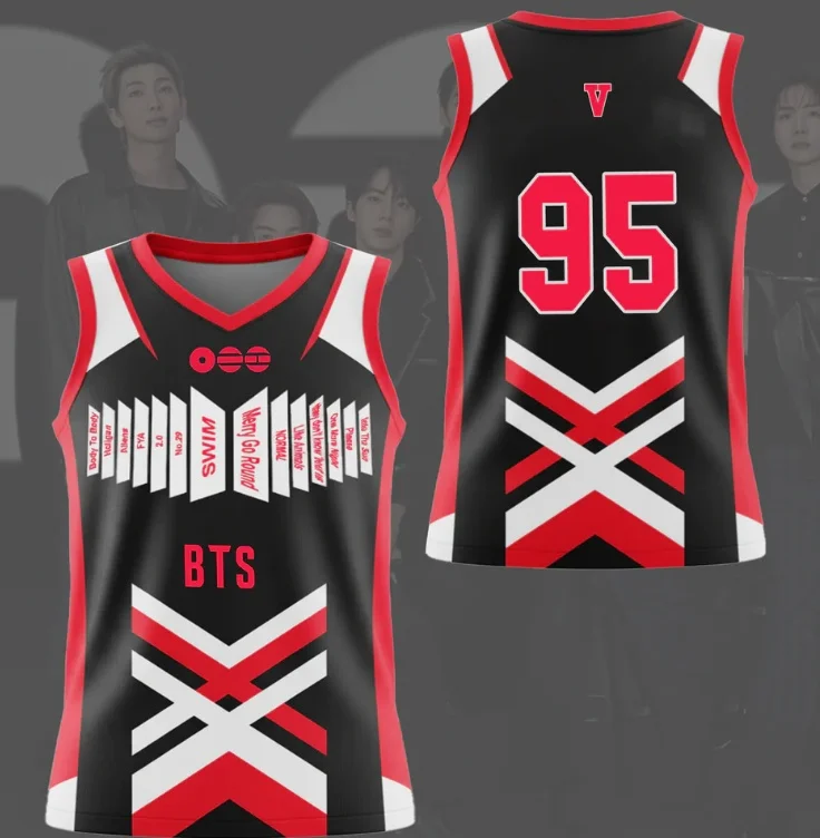 BTS Arirang World Tour 2026 Neues Konzert-Merch Unisex Basketballtrikot Kpop Y2k Atmungsaktives Tanktop Freizeithemd Familienoutfit – Detail 8