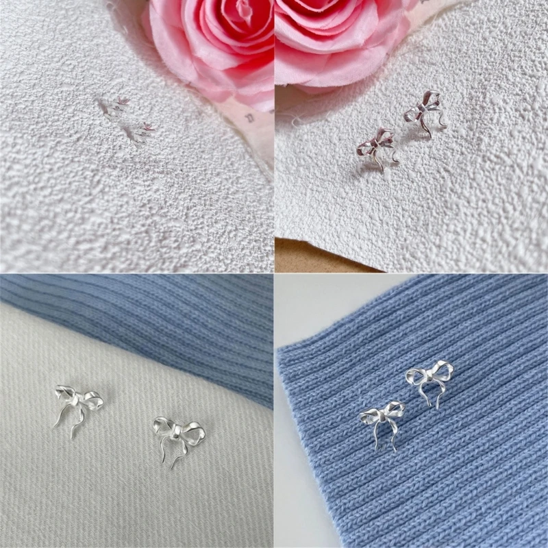 Delicate Crossed Ear Decorations Ear Studs Bowknot Ear Adornments Ear Jewelry Handmade Earrings for Various Occasion