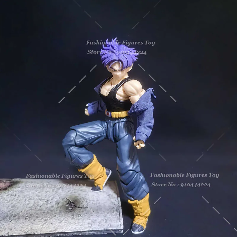 SHF 1/12 Men Soldier Future Trunks Combat Jacket Dragon Ball Blue Training Gi Short Coat Accessory Fit Action Figure Body Dolls