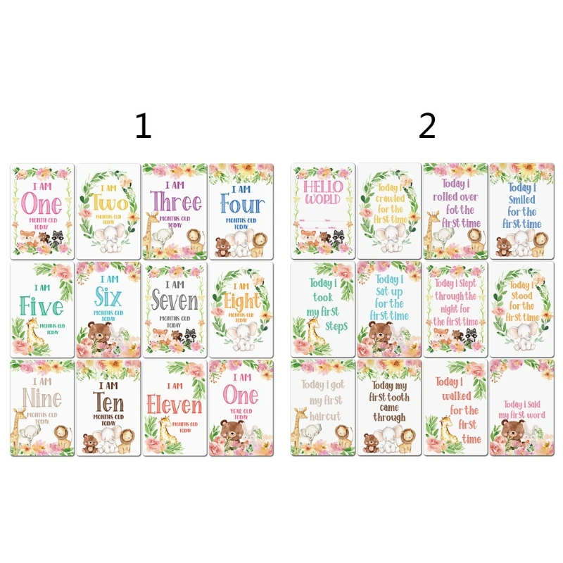 

12 Sheet First Year Baby Moment Cards for Baby Shower Gifts and Personalise Cherished Moments Newborn Photo