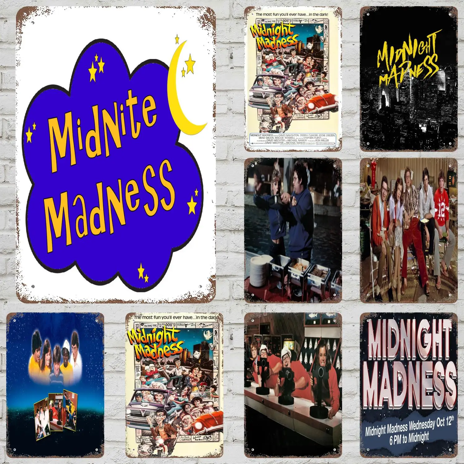

MINISO Midnight Madness Classic Poster Rusty Metal Plaque Retro Decorative Plate Bar Cave Garage Metal Sign Wall Decoration