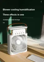 2025 New Portable Fan Air Conditioners USB Electric Fan LED Night Light Water Mist Fun 3 In 1 Air Humidifie For Home