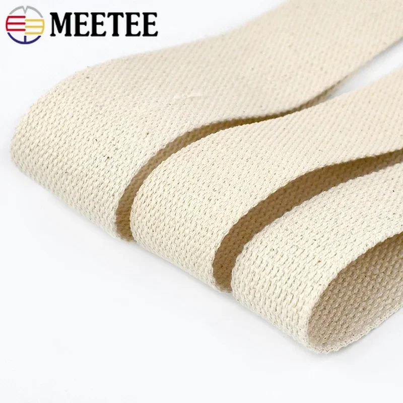 10Meters 15-38mm Beige Canvas Cotton Webbing Ribbon DIY Bags Strap Tape Belt for Clothing Home Decor Sewing Accessories