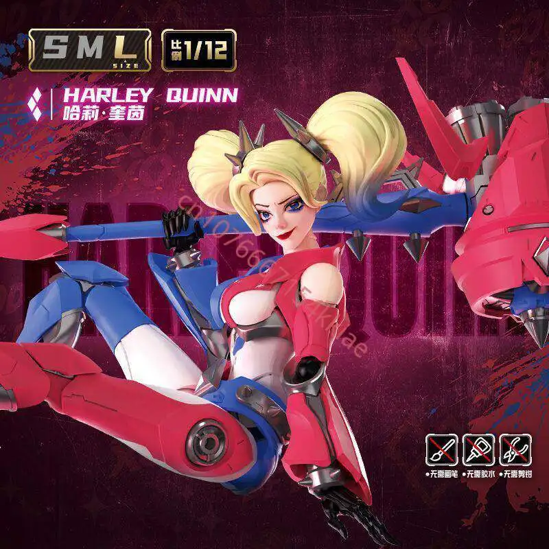 Original Blokees DC Champion Class 04 - Harley Quinn Action Figures Poseable Model Kits Ornaments Collect Toys Gifts view 4