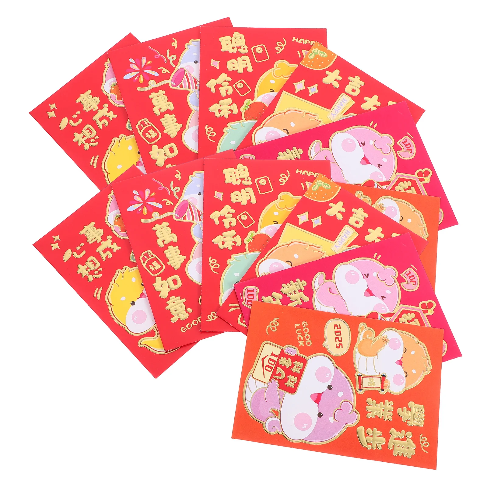 

60 Pcs Lai Shi Feng Hong Bao New Year Envelope Cartoon Traditional Chinese Envelopes
