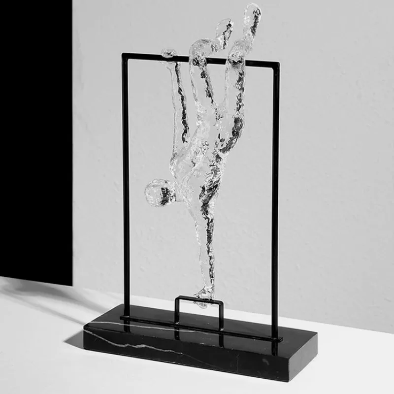 Modern Art Home Creative Transparent Figure Sculpture Ornament, Sales Office Model Room Tabletop Ornament